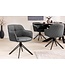 Invicta Interior Draaibare designstoel EUPHORIA Grijs echt leer zwart metalen frame met armleuning - 45860