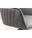 Invicta Interior Draaibare designstoel EUPHORIA Grijs echt leer zwart metalen frame met armleuning - 45860