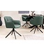 Invicta Interior Draaibare Design Stoel EUPHORIA Groen Echt Leer Zwart Metalen Frame met Armleuning - 45863