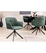 Invicta Interior Draaibare Design Stoel EUPHORIA Groen Echt Leer Zwart Metalen Frame met Armleuning - 45863