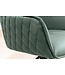 Invicta Interior Draaibare Design Stoel EUPHORIA Groen Echt Leer Zwart Metalen Frame met Armleuning - 45863