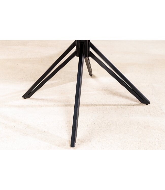 Invicta Interior Draaibare Design Stoel EUPHORIA Groen Echt Leer Zwart Metalen Frame met Armleuning - 45863