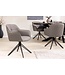 Invicta Interior Draaibare Design Stoel EUPHORIA taupe Echt Lederen Zwart Metalen Frame met Armleuning - 45862