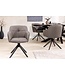 Invicta Interior Draaibare Design Stoel EUPHORIA taupe Echt Lederen Zwart Metalen Frame met Armleuning - 45862