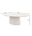 Invicta Interior Ovale eettafel ART DECO 220 cm wit witgekalkt massief mangohout met zuilvoet - 44563