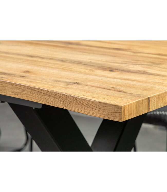 Invicta Interior Uitschuifbare eettafel WILD 160-200cm bruin wild eiken design zwarte boomrand - 45078