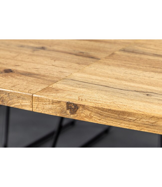 Invicta Interior Uitschuifbare eettafel WILD 160-200cm bruin wild eiken design zwarte boomrand - 45078