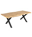 Invicta Interior Eettafel WILD 160cm tafelblad 50mm X-poten wild eiken-look naturel - 45082