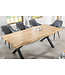 Invicta Interior Industriële eettafel WILD 160cm bruin wild eiken design boomrand zwart X-poot - 45082