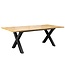 Invicta Interior Eettafel WILD 180-220cm tafelblad 25mm X-poten wild eiken-look naturel extendable - 45079