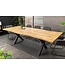 Invicta Interior Eettafel WILD 180-220cm tafelblad 25mm X-poten wild eiken-look naturel extendable - 45079