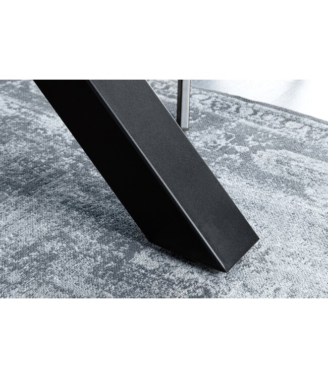 Invicta Interior Industriële eettafel WILD 200cm grijs witgekalkt wild eiken design boomrand zwart X-poot - 45087