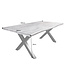 Invicta Interior Industriële eettafel WILD 200cm grijs witgekalkt wild eiken design boomrand zwart X-poot - 45087