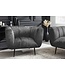 Invicta Interior Retro fauteuil NOBLESSE 105cm grijs fluweel zwart metalen poten lente kern decoratief stiksel - 44540