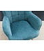 Invicta Interior Moderne fauteuil SCANDINAVIA blauw getextureerde massief houten poten met armleuningen - 44024