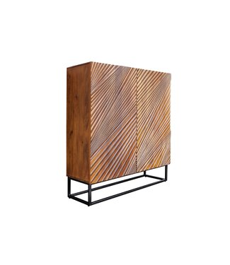 Invicta Interior Highboard LINE ART 120cm 3D mango hout bruin zwart - 45304