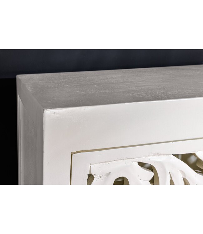 Invicta Interior Massief dressoir MARRAKECH 140cm wit mangohout met decoratie handgemaakt - 43866