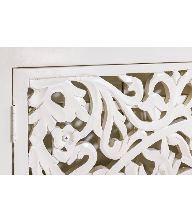 Invicta Interior Massief dressoir MARRAKECH 140cm wit mangohout met decoratie handgemaakt - 43866