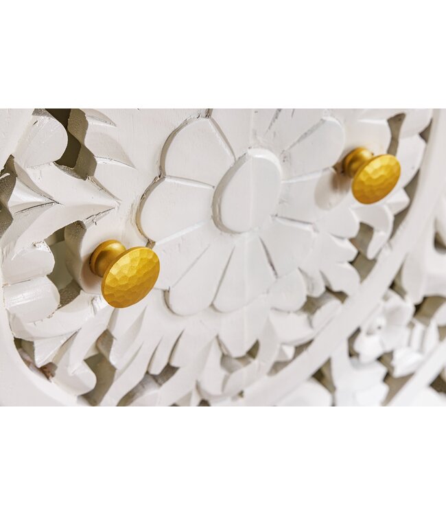 Invicta Interior Massief dressoir MARRAKECH 140cm wit mangohout met decoratie handgemaakt - 43866