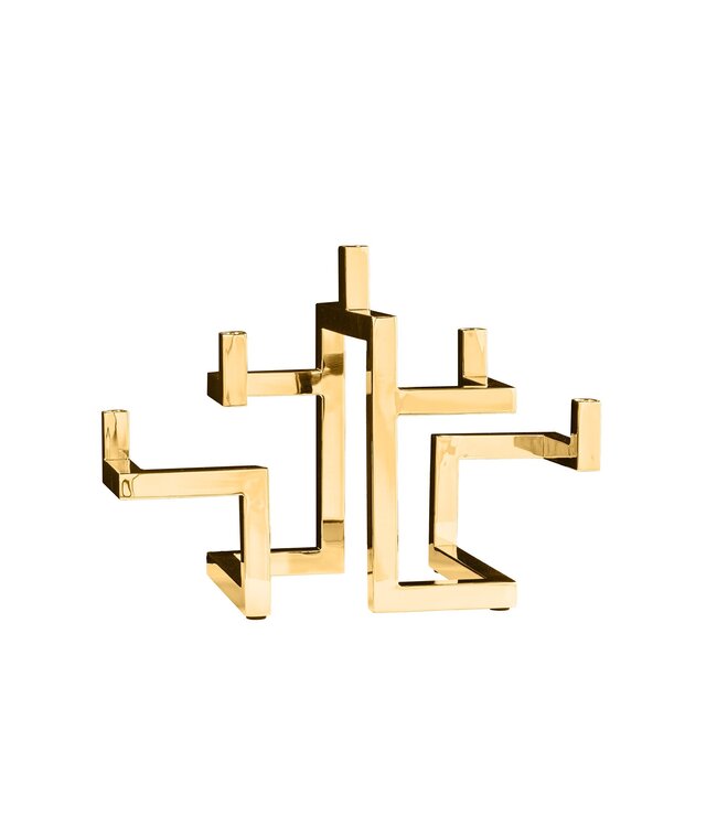 Invicta Interior Elegante kandelaar ABSTRACT 50cm goud voor vijf kaarsen handgemaakt - 44885