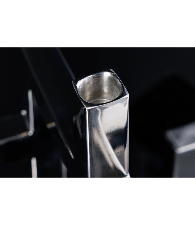 Invicta Interior Elegante kandelaar ABSTRACT 50cm zilver voor vijf kaarsen handgemaakt - 44886