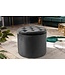 Invicta Interior Ronde kruk MODERN BAROK 50cm Grijs Fluweel met opbergruimte - 44747