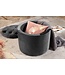 Invicta Interior Ronde kruk MODERN BAROK 50cm Grijs Fluweel met opbergruimte - 44747