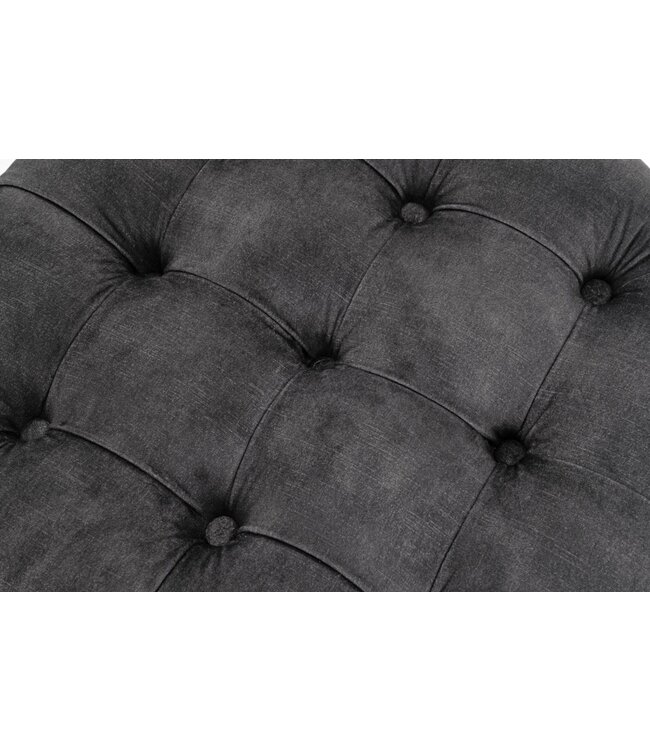 Invicta Interior Ronde kruk MODERN BAROK 50cm Grijs Fluweel met opbergruimte - 44747