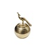 Invicta Interior Decoratief doosje WILDLIFE BIRD 30cm goud antiek rond metaal - 44837