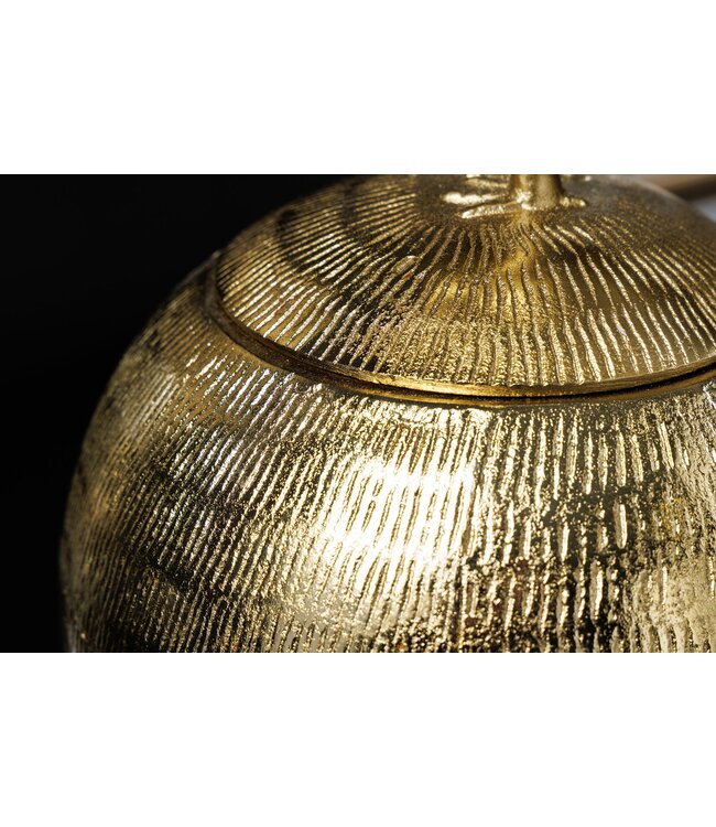 Invicta Interior Decoratief doosje WILDLIFE BIRD 30cm goud antiek rond metaal - 44837