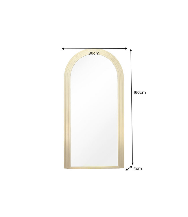 Invicta Interior Edele wandspiegel ART DECO 160 cm goudkleurige rondboogspiegel - 44678