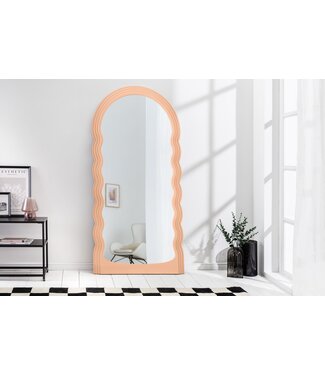 Invicta Interior Design Wandspiegel WAVE 160cm abrikoos pastel ronde boogspiegel - 44677