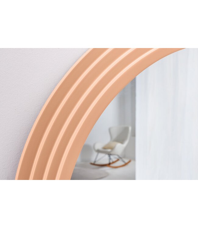 Invicta Interior Design Wandspiegel WAVE 160cm abrikoos pastel ronde boogspiegel - 44677