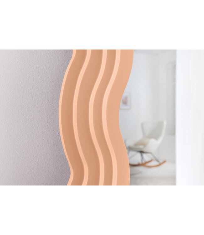 Invicta Interior Design Wandspiegel WAVE 160cm abrikoos pastel ronde boogspiegel - 44677