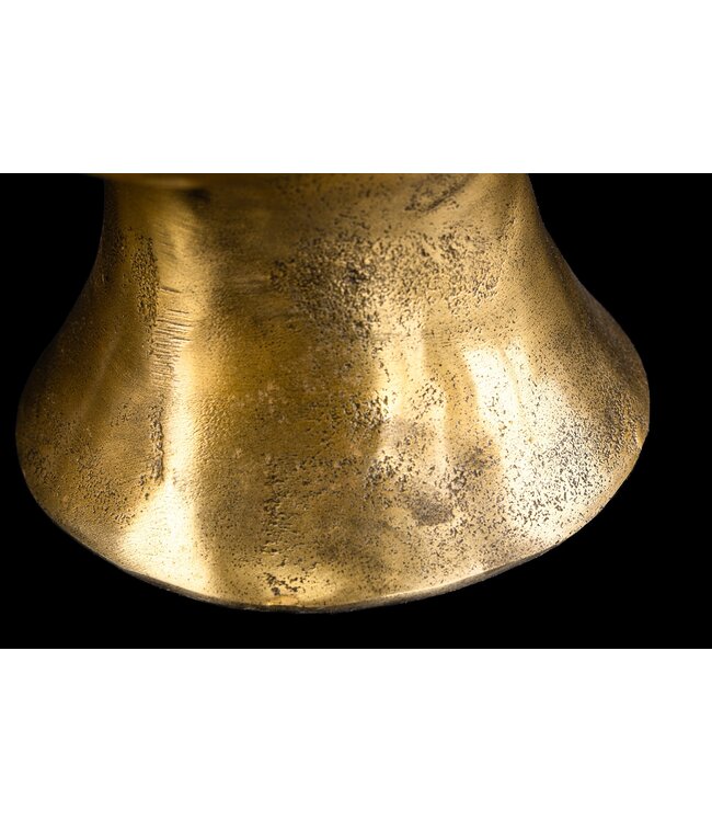 Invicta Interior Handgemaakte Set van 2 Vazen FACE 40cm Antiek Messing Metalen Bloempotten - 44872