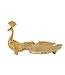 Invicta Interior Handgemaakte serveerschaal WILDLIFE PEACOCK 40cm gouden metalen pauw sculptuur - 44894