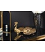 Invicta Interior Handgemaakte serveerschaal WILDLIFE PEACOCK 40cm gouden metalen pauw sculptuur - 44894