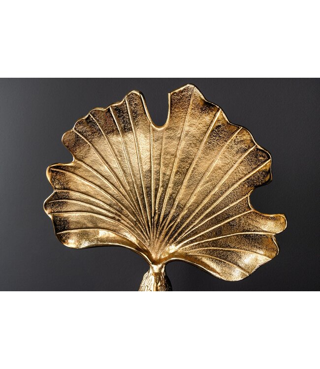 Invicta Interior Handgemaakte serveerschaal WILDLIFE PEACOCK 40cm gouden metalen pauw sculptuur - 44894