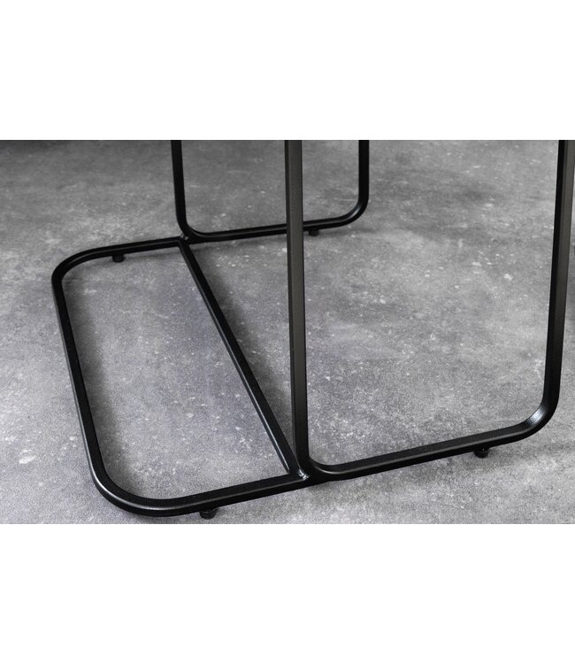 Invicta Interior Set van 2 bijzettafel ABSTRACT 55cm goud zilver zwart metaal handgemaakt - 43516