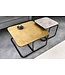 Invicta Interior Set van 2 salontafel ABSTRACT 60cm goud zilver zwart metaal handgemaakt - 43515