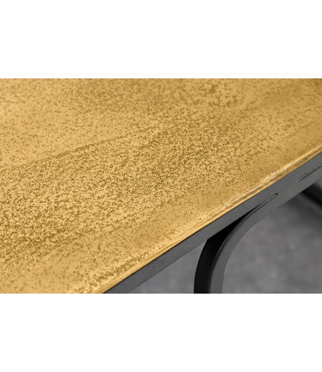 Invicta Interior Set van 2 salontafel ABSTRACT 60cm goud zilver zwart metaal handgemaakt - 43515