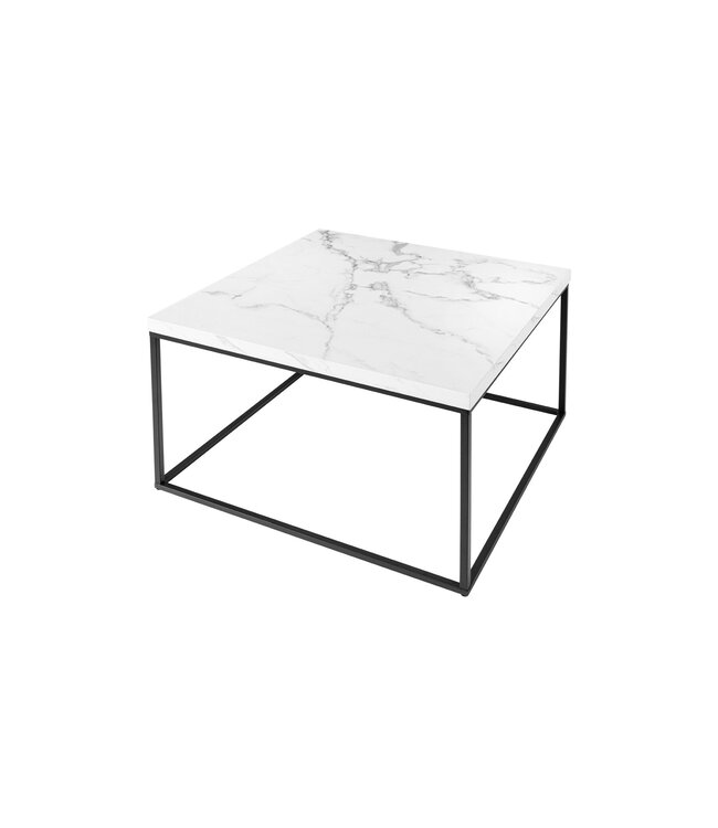 Invicta Interior Moderne salontafel ARCHITECTURE 60cm wit marmeren design metalen frame - 44762