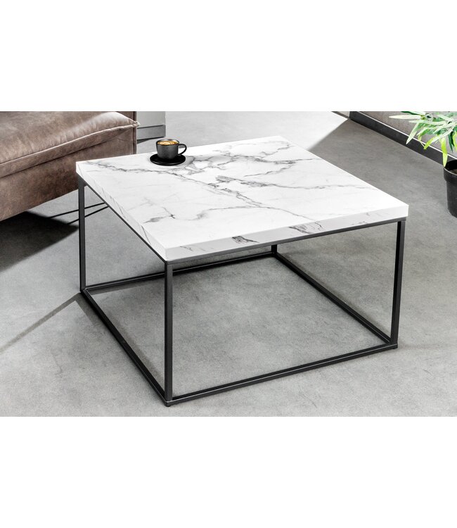 Invicta Interior Moderne salontafel ARCHITECTURE 60cm wit marmeren design metalen frame - 44762