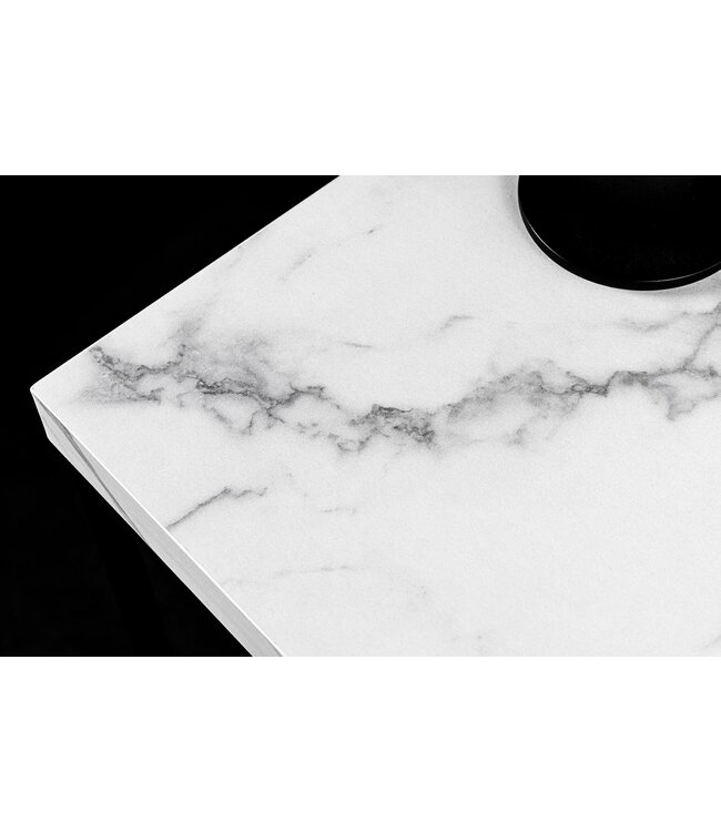Invicta Interior Moderne salontafel ARCHITECTURE 60cm wit marmeren design metalen frame - 44762