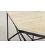 Invicta Interior Handgemaakte salontafel DIAMOND 70cm beige travertijn zwart ijzer - 45205