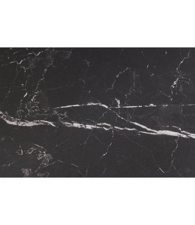 Invicta Interior Design salontafel MODERN BAROK 100 cm zwart antraciet chroom keramiek marmer - 44368