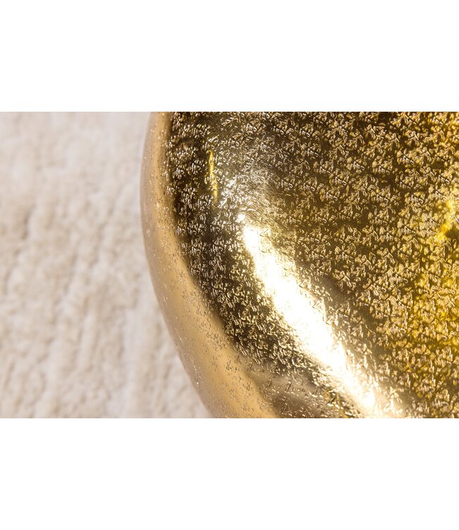 Invicta Interior Handgemaakte salontafel STONE 75cm goud metaal gehamerd design - 44852