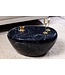 Invicta Interior Handgemaakte salontafel STONE 75cm zwart marmer design metaal - 44853