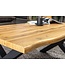 Invicta Interior Industriële salontafel WILD 90cm bruin wild eiken look zwart metalen boomrand - 45081