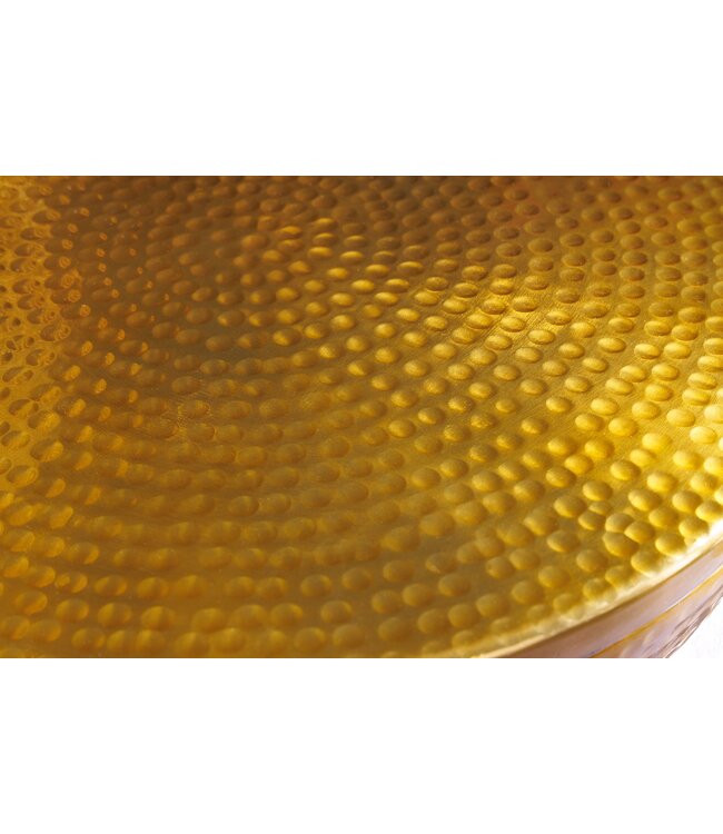 Invicta Interior Handgemaakte schaal ORIENT 40cm goud metaal rond met deksel sieradenblik - 44473